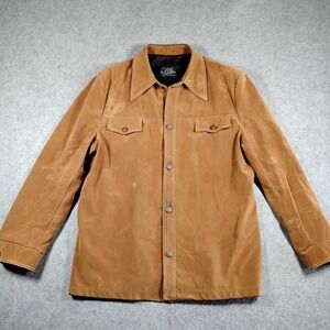 Vintage Brad Whitney Carmel Jacket XL Mens Brown Suede Leather Western Flaw